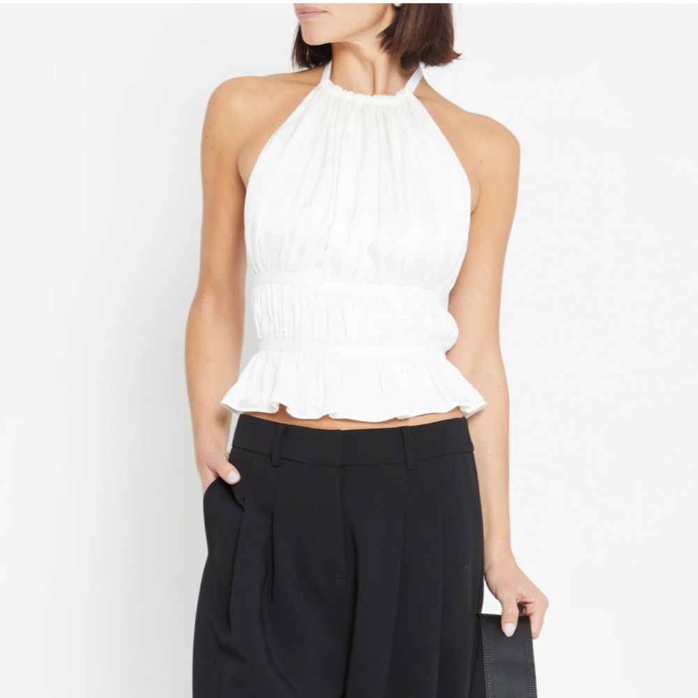 Caara Tie Back White Halter Top